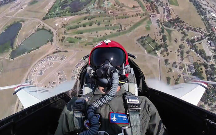 Blue Million Sage Kimzey with US Air Force Thunderbirds